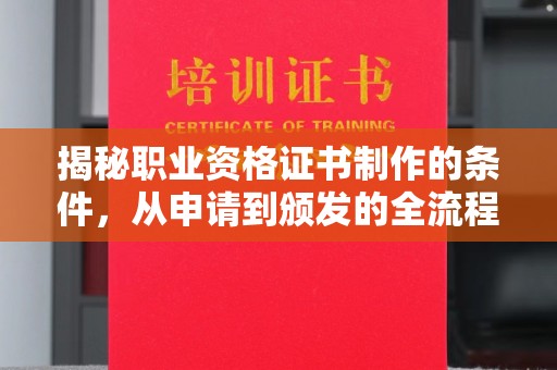 安远揭秘职业资格证书制作的条件，从申请到颁发的全流程解析